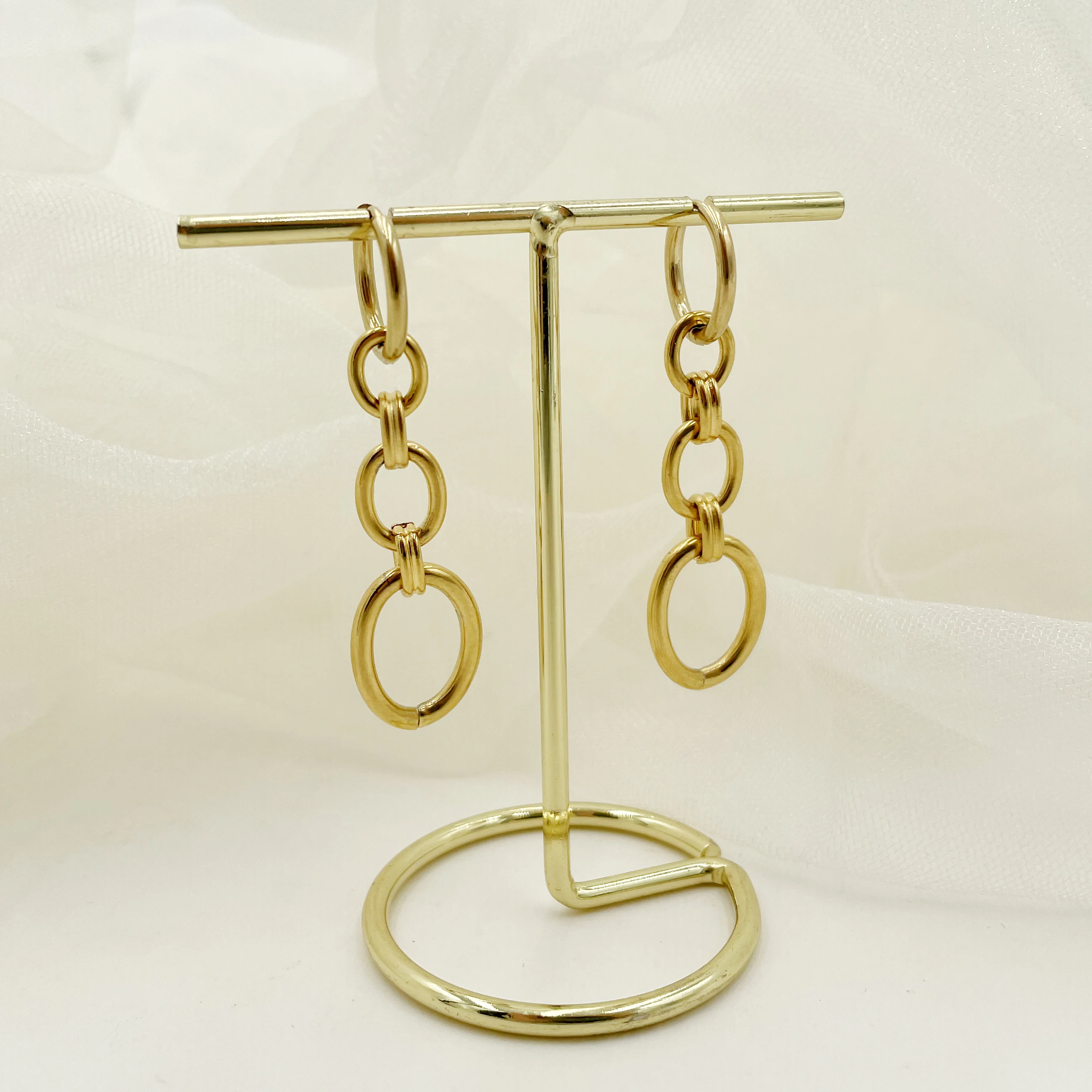 May@RZ Simple long niche design fashion stainless steel color-free size hanger earrings For Women's Jewelry Classy Daliy Outfit