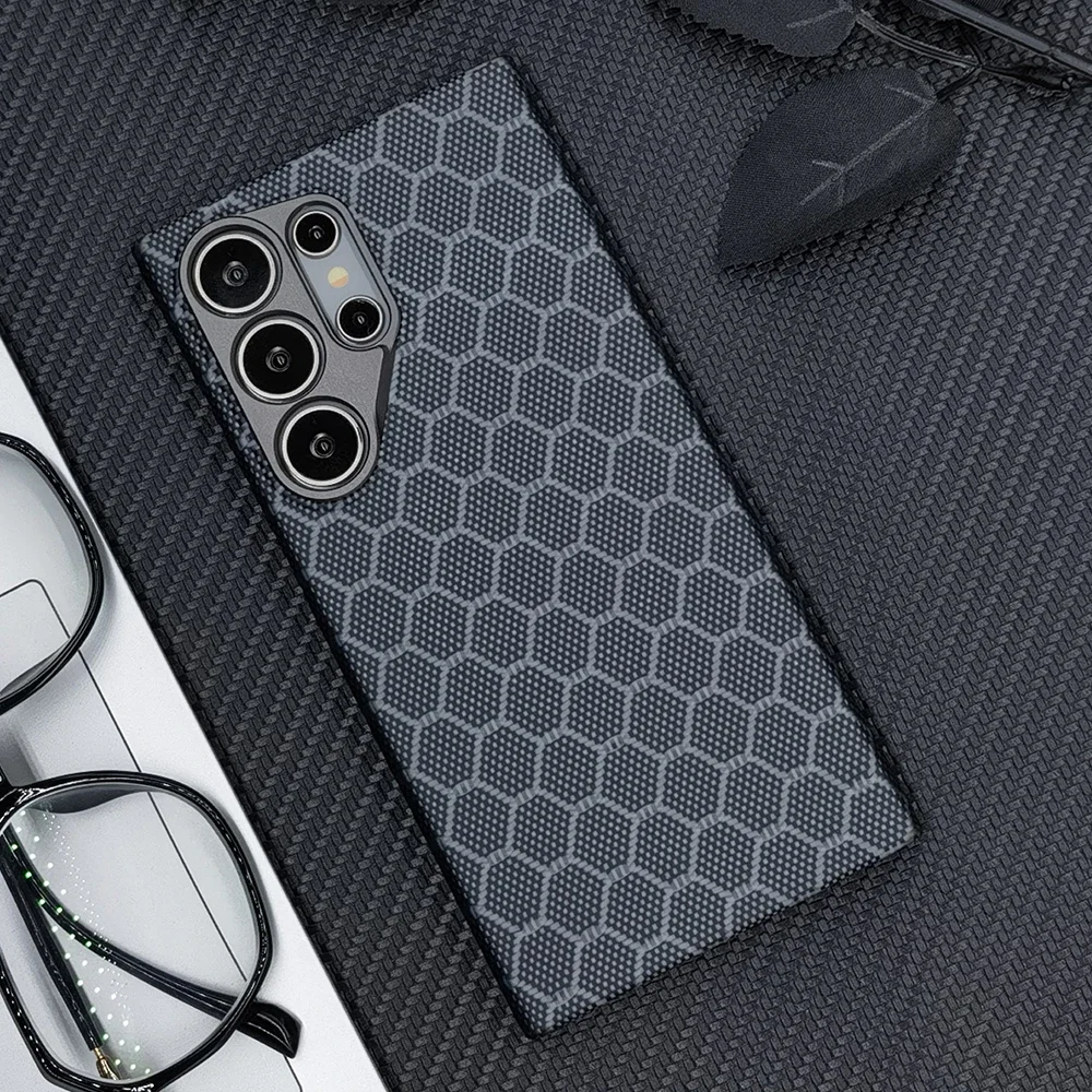 

Magnetic Commercial Aramid Phone Case For Samsung GalaxyS23 S24 S25 Ultra Carbon Fiber Kevlar Phone Shockproof Cover