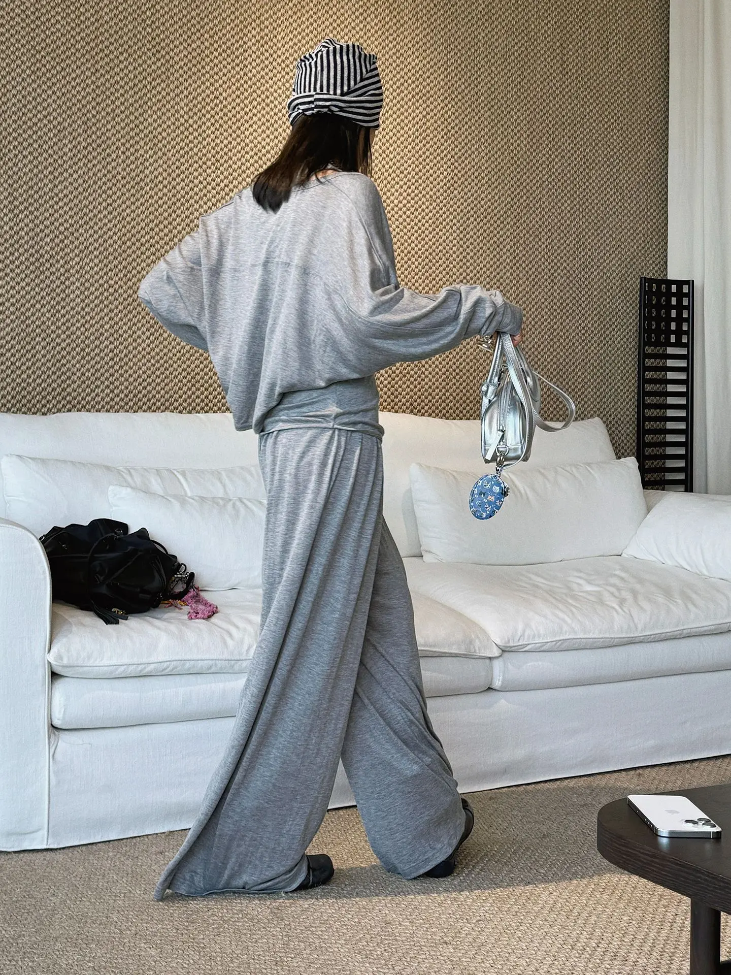 Summer Elastic Drawstring Wide-Leg Casual Pants, Loose And Drapey, Fresh Long Pants For Women