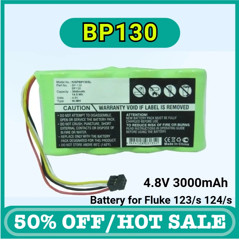 

3000mAh Equipment Survey Test Battery for Fluke BP120MH BP130 124 ScopeMeter123 ScopeMeter 124S ScopeMeter 123S Bateria 4.8V