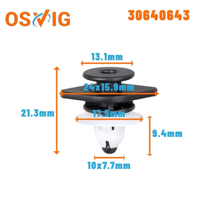 

20PCS 30640643 Applicable to Volvo S60, V60, XC90, XC40, S90, V90 Threshold Plate Trim Clips, Skirt Trim Panel Clips