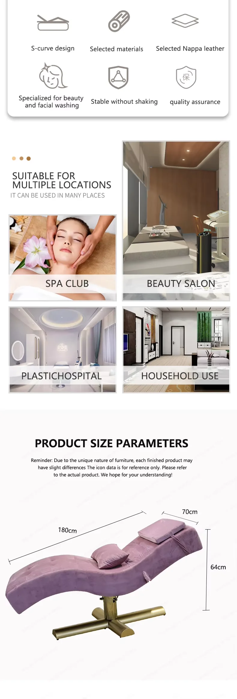 Gesichts-Hydrotherapie-Massage-Wimpern-Schönheitsliege für Salon, SPA und Freizeitnutzung zu Hause – Detail 2