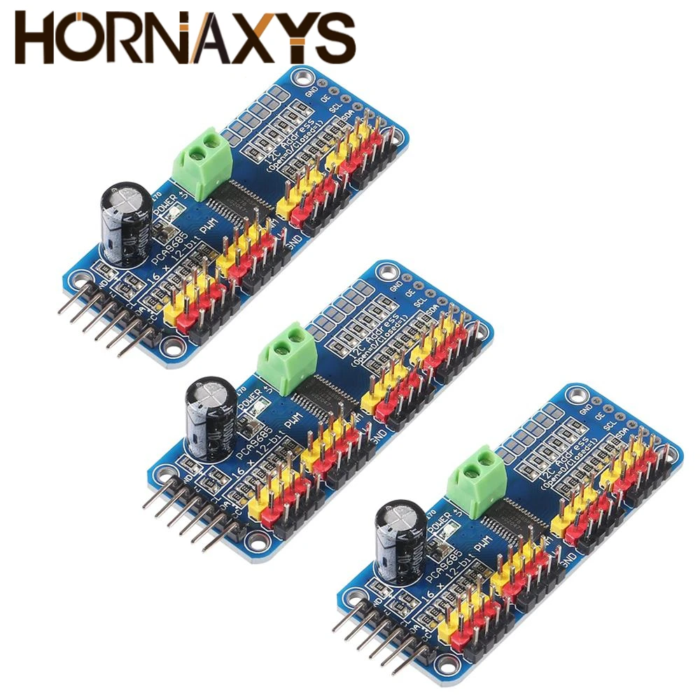 Imagem -02 - Módulo do Motorista do Servo Motor Pca9685 16 Canais 12 Bits Pwm I2c Robô Peças 15