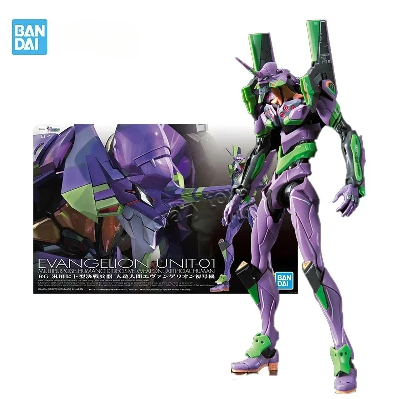 Figura Original de Bandai, Kit de Modelo Evangelion RG 1/144, Evangelion UNIT-01, Figura de Acción Coleccionable, Juguetes y Regalos para Niños