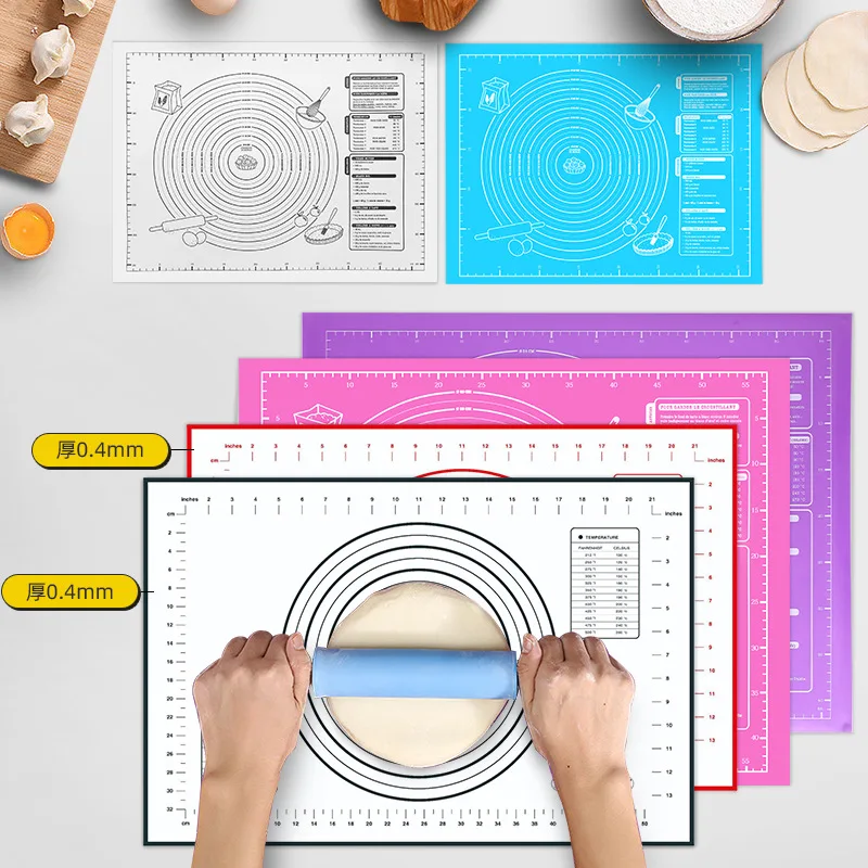 60/40cm podkładka silikonowa arkusz mata do pieczenia mata do wyrabiania ciasta do walcowania ciasta w kuchni duży uchwyt do ciasta na ciasto