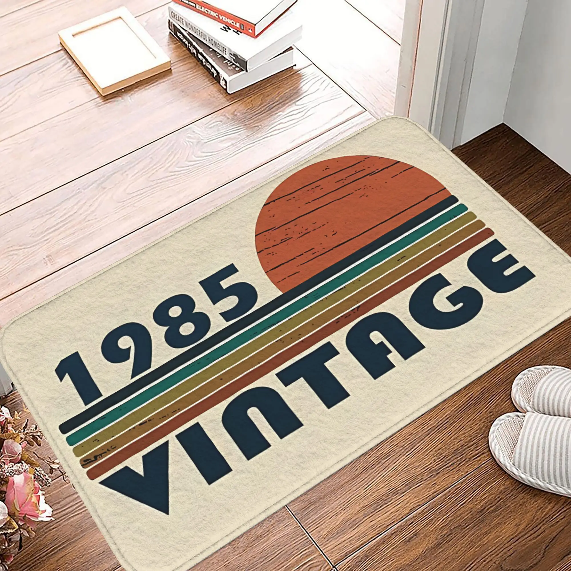 1pc Bathroom Mat Born in 1985 40Th Birthday Doormat Flannel Carpet Outdoor Rug Home Decoration 40x60cm