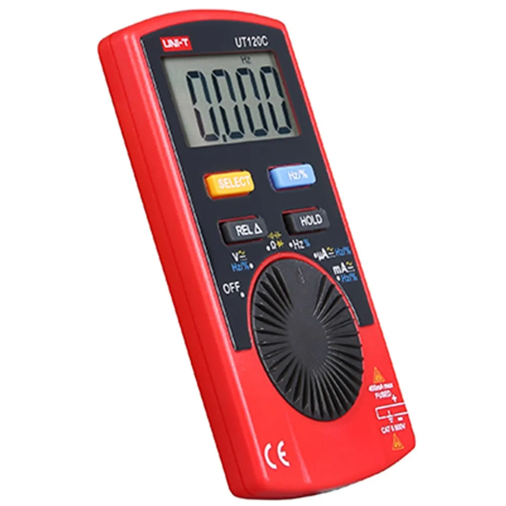 Цифровой мультиметр UNI-T UT120C, карманный ампервольтметр с ЖК дисплеем, с автоматическим выбором диапазона, диоды напряжения постоянного и переменного тока