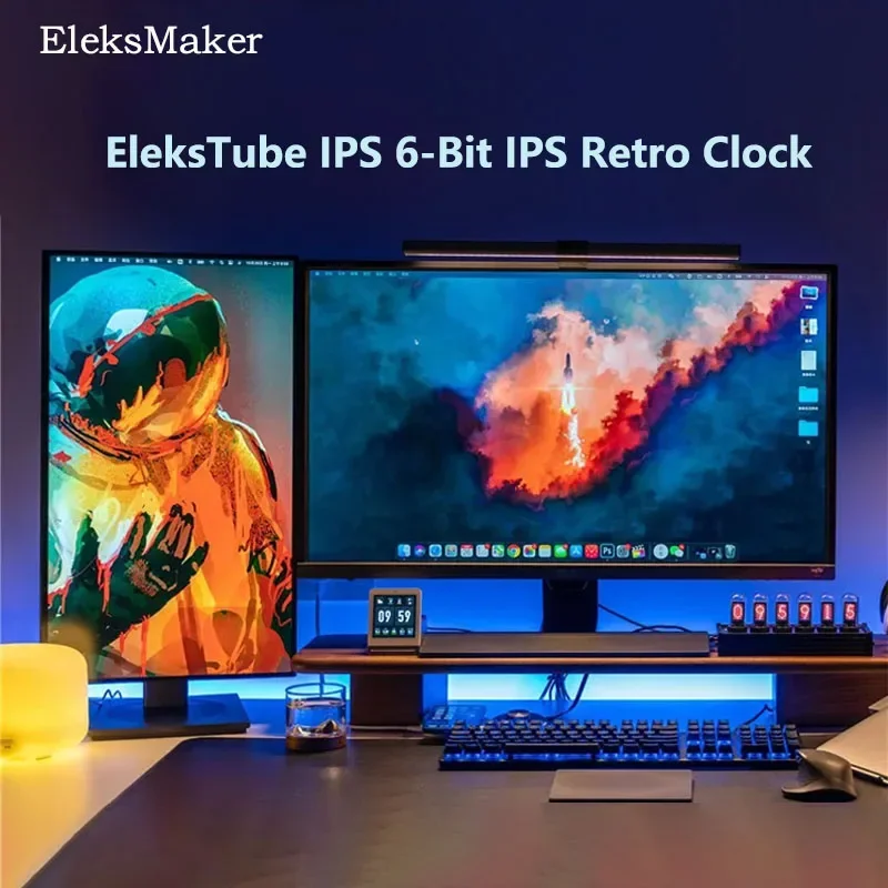 Orologio EleksMaker EleksTube IPS PRO PR1 PR2 PR3 IPS a 6 bit Retro Glows Orologio analogico Nixie Tube Elekstube