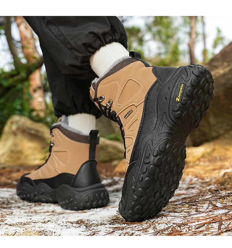 Herren-Winterstiefel, warm, kältebeständig, mit weichem Innenfutter, strapazierfähig, ideal für den Einsatz im Freien, für den täglichen Gebrauch, als Weihnachtsgeschenk. – Detail 9