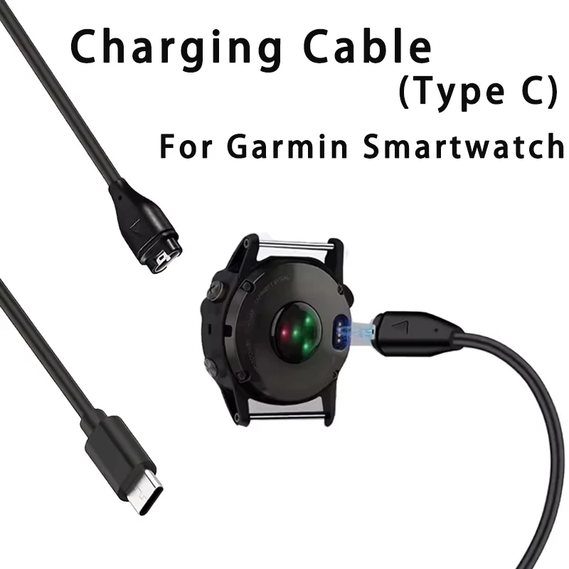 For Garmin Watch Charger,Type C Charging Cable Cord for Garmin Fenix 8/7/6/5,for Forerunner 255/165/55,for Venu 4/3/3S/2