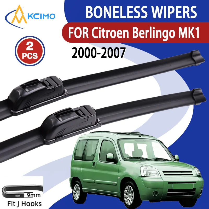 Für Citroen Berlingo MK1 2000-2007 Auto Wischer U-typ Weiche Gummi Ohne Knochen Wischer HD Leise Langlebig Automotive wischer 22 "+ 21"