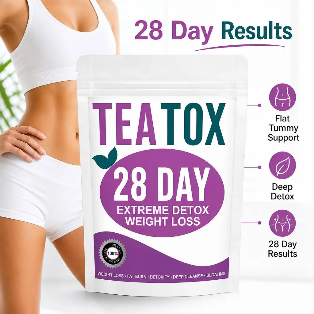 28 Day Teatox Extreme Detox Tea Fat Burn Deep Cleanse 100% Organic Herbal Tea for Bloating Relief & Digestive for Men & Women