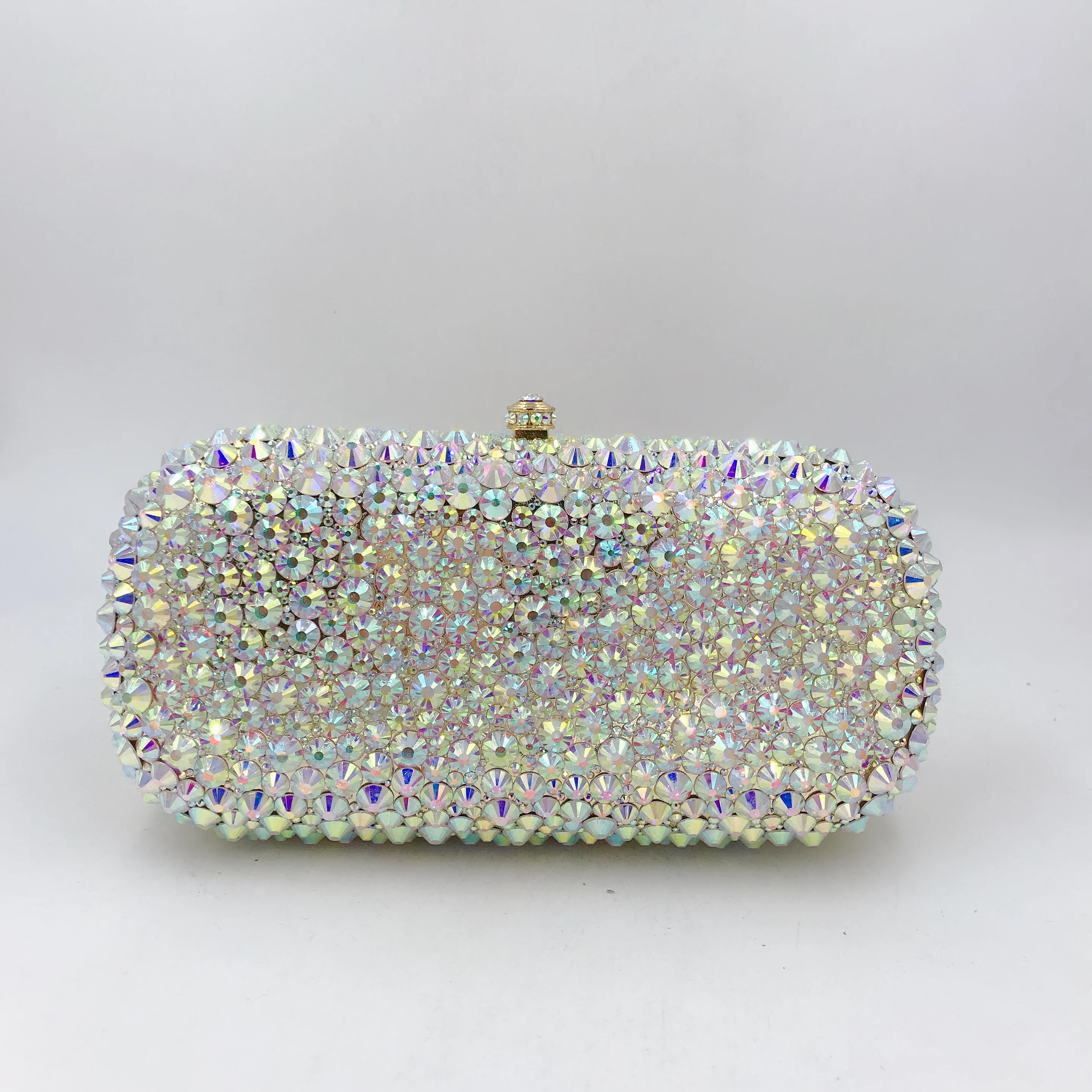 New Fashion Rhinestone Silver Shoulder Bag Bridal Wedding Party Money Purse Club Lady Diamond Clutches Evening Bag