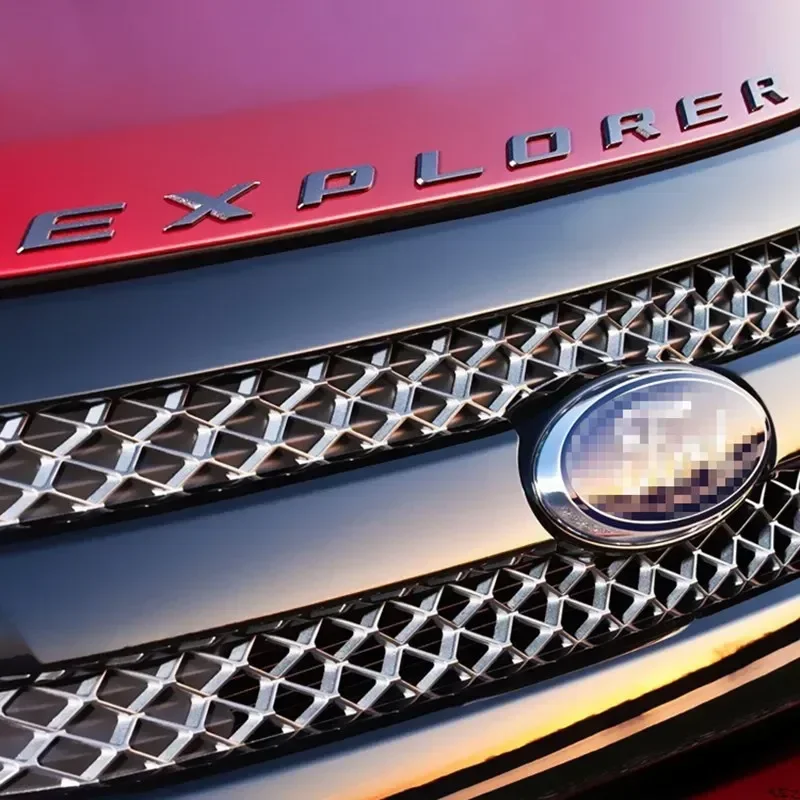 Chrome Black 3D ABS EXPLORER Letters Car Front Hood Bonnet Emblem Badge Sticker Car Styling Accessories