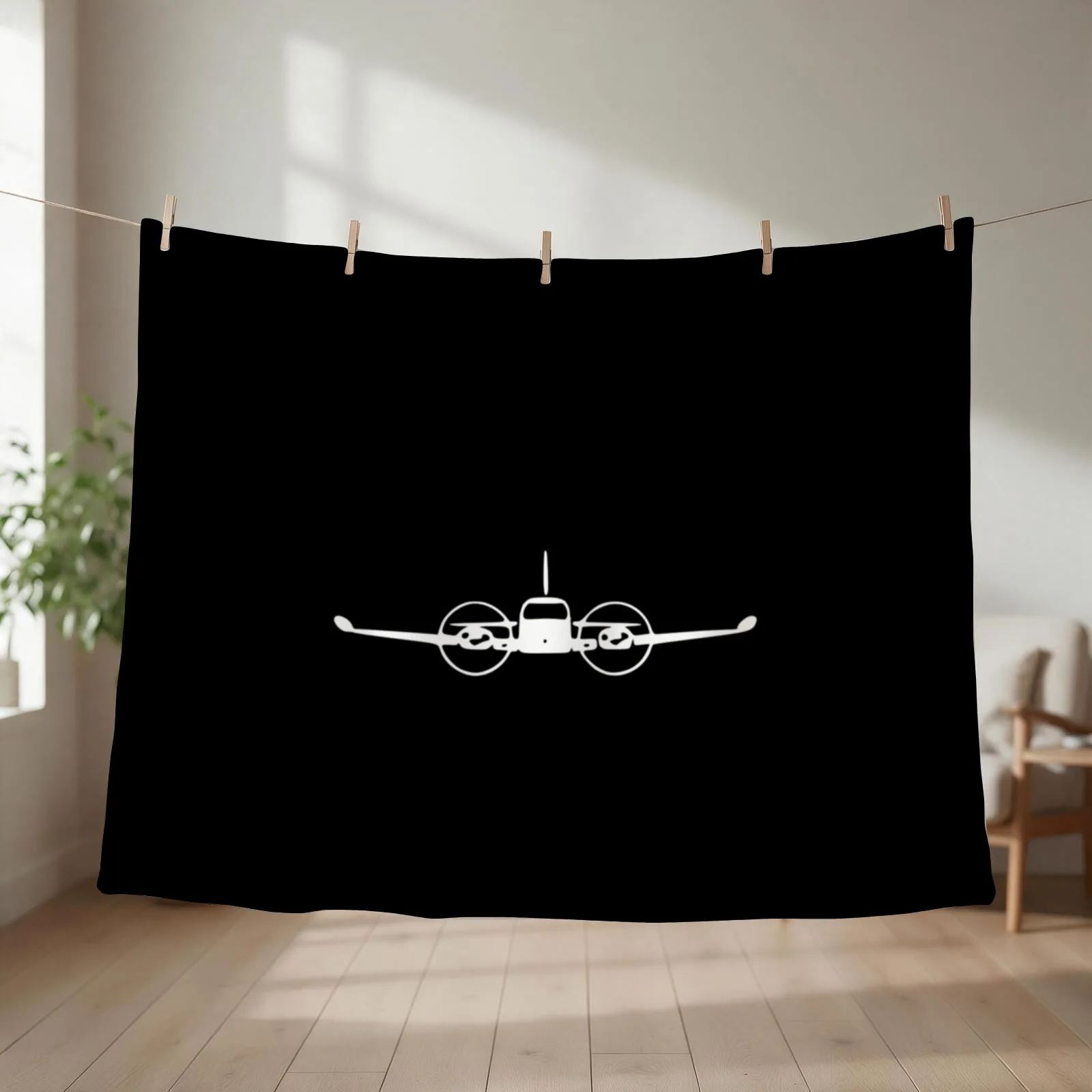 Cessna 310 Twin Engine Airplane T-Shirts Gift For Fans, For Men and Women Throw Blanket