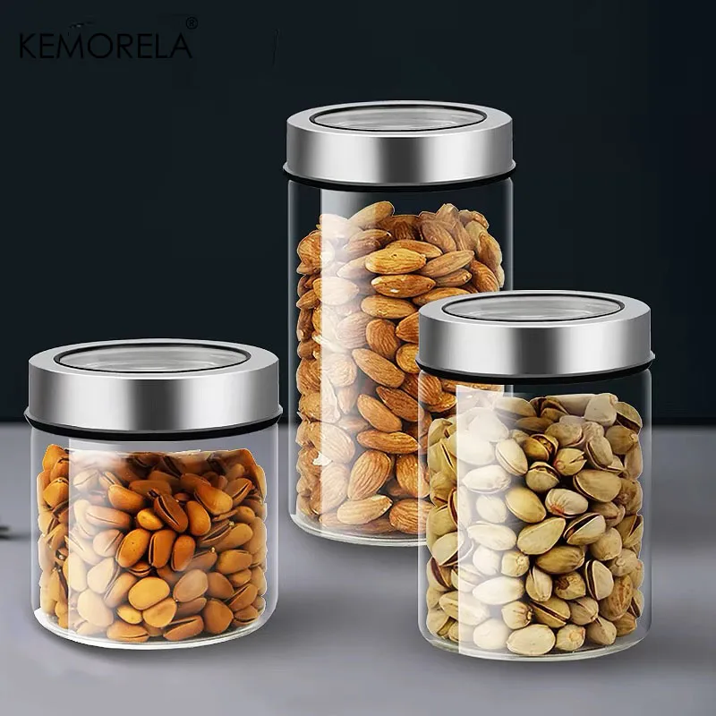 Transparent Coffee Storage Jar With Lid Creative Cylindrical Oatmeal Cereals Snack Glass Sealed Jar Household Storage Container