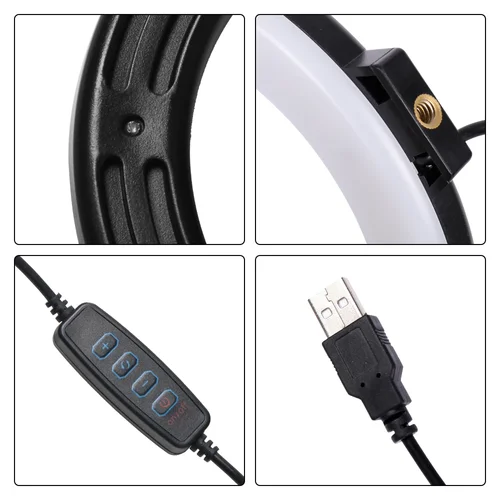 Imagen 2 del producto Fotografía 16cm/26cm/30cm anillo de luz LED Selfie vídeo Control remoto trípode soporte teléfono Clip iluminación en vivo estudio fotográfico