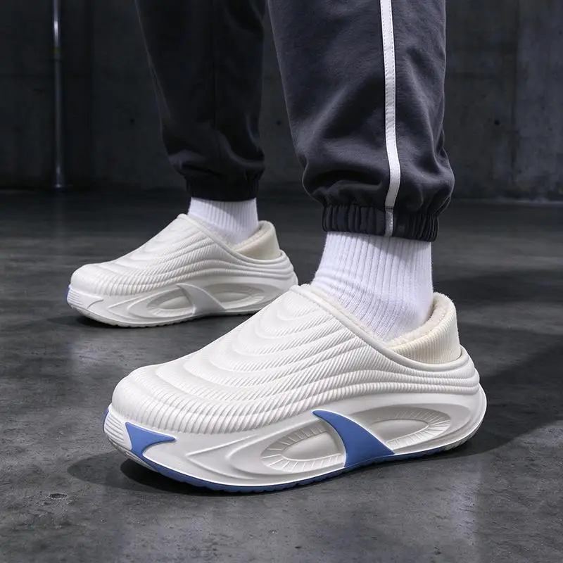 Plus Size 45 Warm Plush Waterproof Sports Shoes Men Winter 2026 Lightweight Eva Thick Bottom Sneakers Man Cotton Casual Shoes
