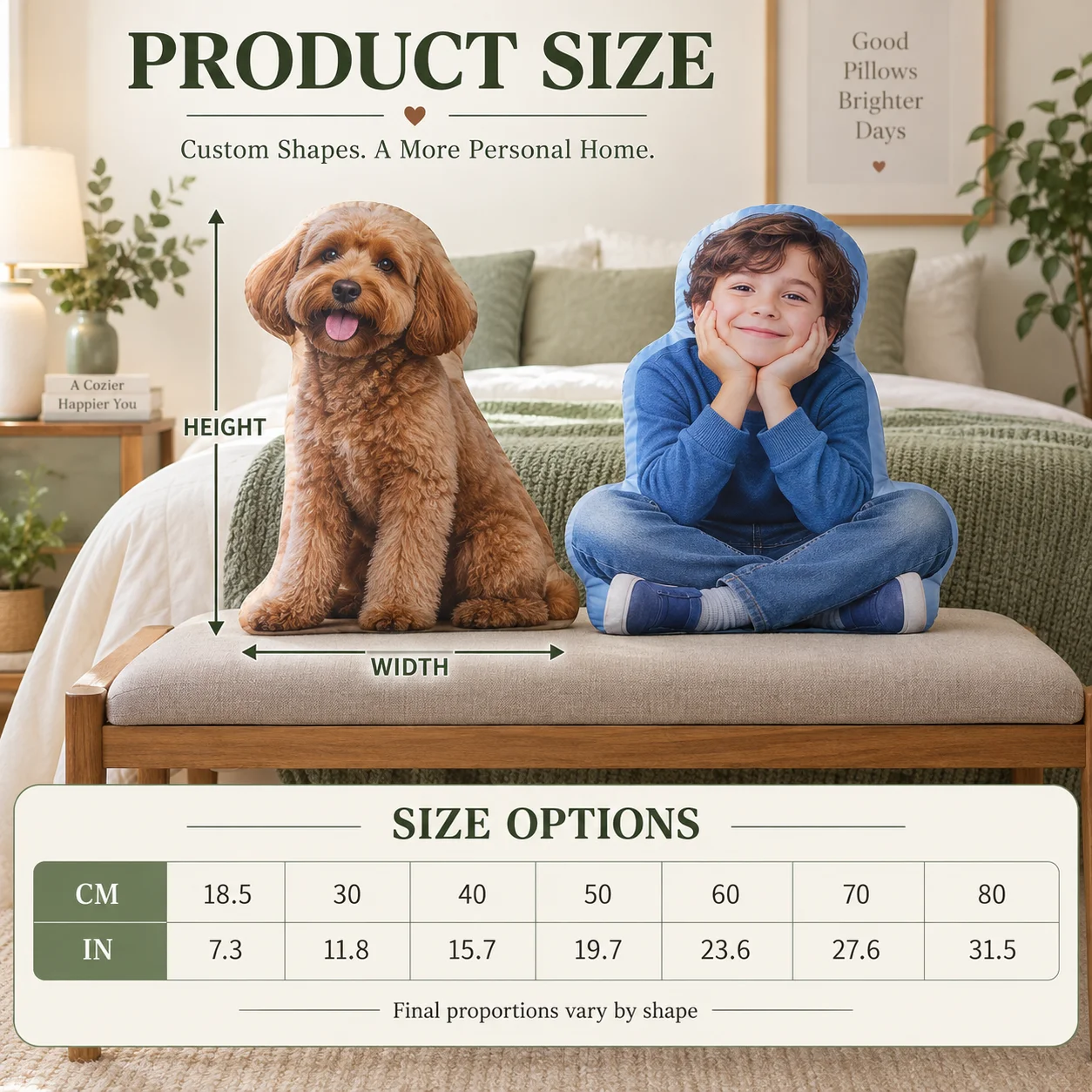 Custom‑Shaped Throw Pillows Personalized Photo Pillows Featuring Dogs and Cats Custom Plush Animal Photo Pillows Memorial