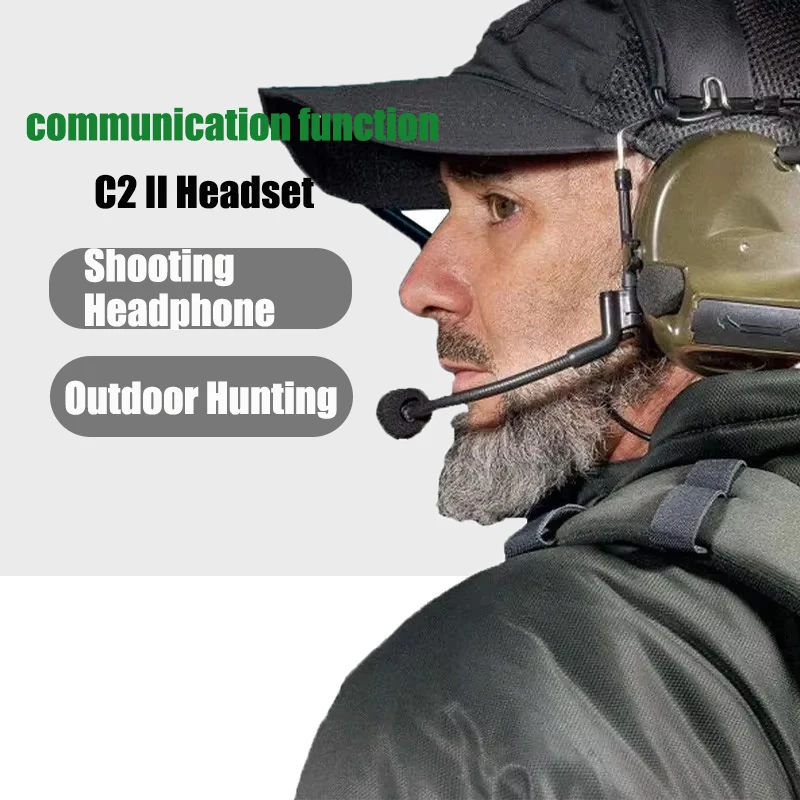 

WADSN Tactical C2 2 Headset Communication Outdoor Hunting Shooting Headphone Airsoft Accessories Kenwood U94 PTT Earphone