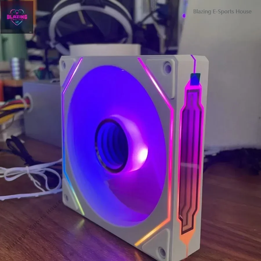 

Argb chassis fan Prism 4pro white/black rgb temperature control 12cm Shenguang synchronous computer cooling fan
