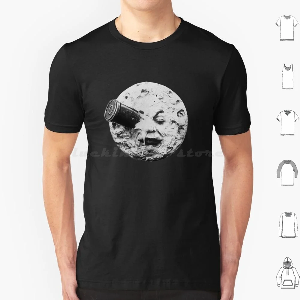 Dans La Lune T Shirt 6xl Cotton Cool Tee Lune Melies Cinema Film Fantasy Sci Fi Sicence Fiction Moon Trip Surrealist Cool