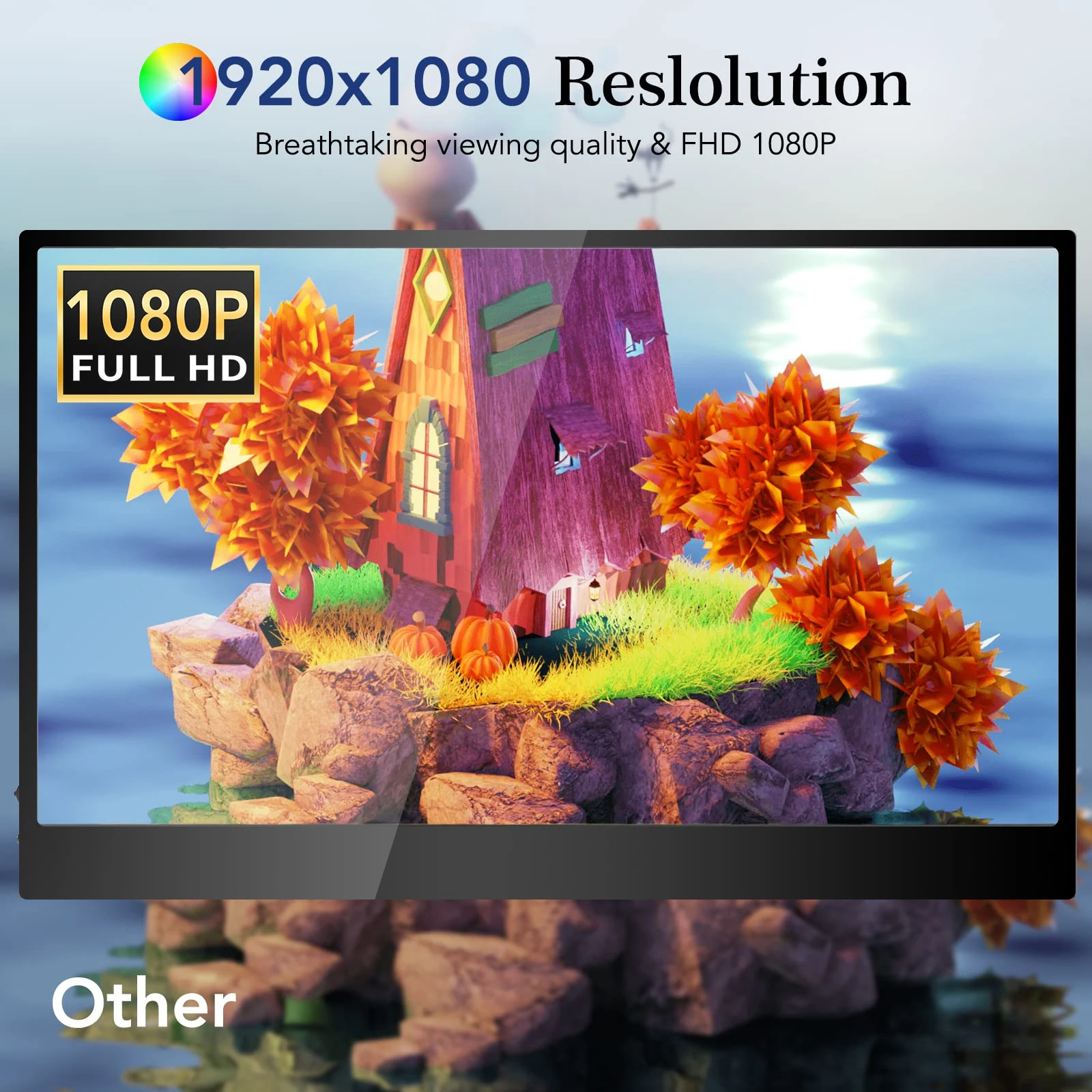 Monitor portatile Ultra sottile Monitor per Laptop 18.5 P da 1080 pollici con Display da gioco HDR 100% sRGB IPS per PC Xbox PS4/5 Switch