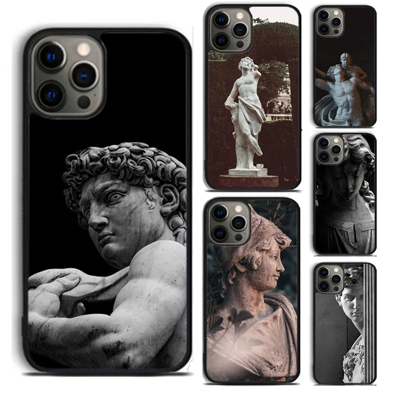 Vintage Plaster Statue David aesthetic phone Case For iPhone 16 15 14 Plus X XR XS apple 16 11 12 13 Pro Max coque