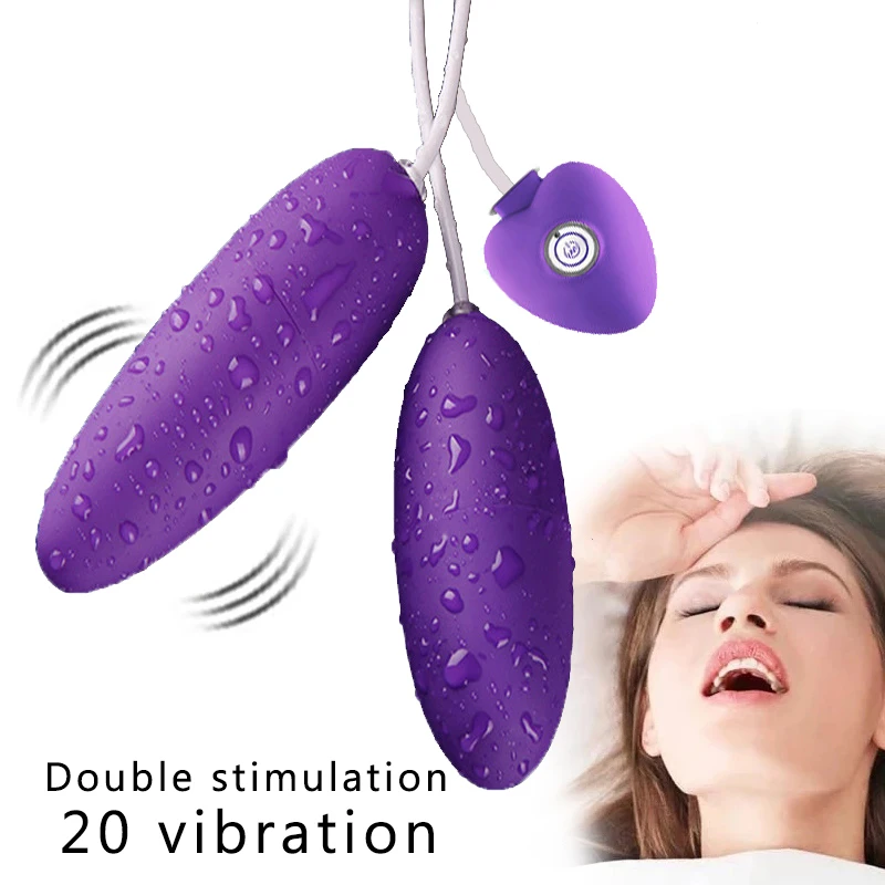 Gode jouet sexuel pour femme, 20 vitesses, étanche, Massage vibrant, Double saut, œuf, vibrateur clitoridien, stimulateur du point G