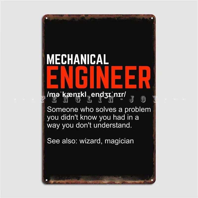 Mechanical Engineering Metal Sign Cinema Garage Decoration Bar Cave Plaques Tin Sign Poster