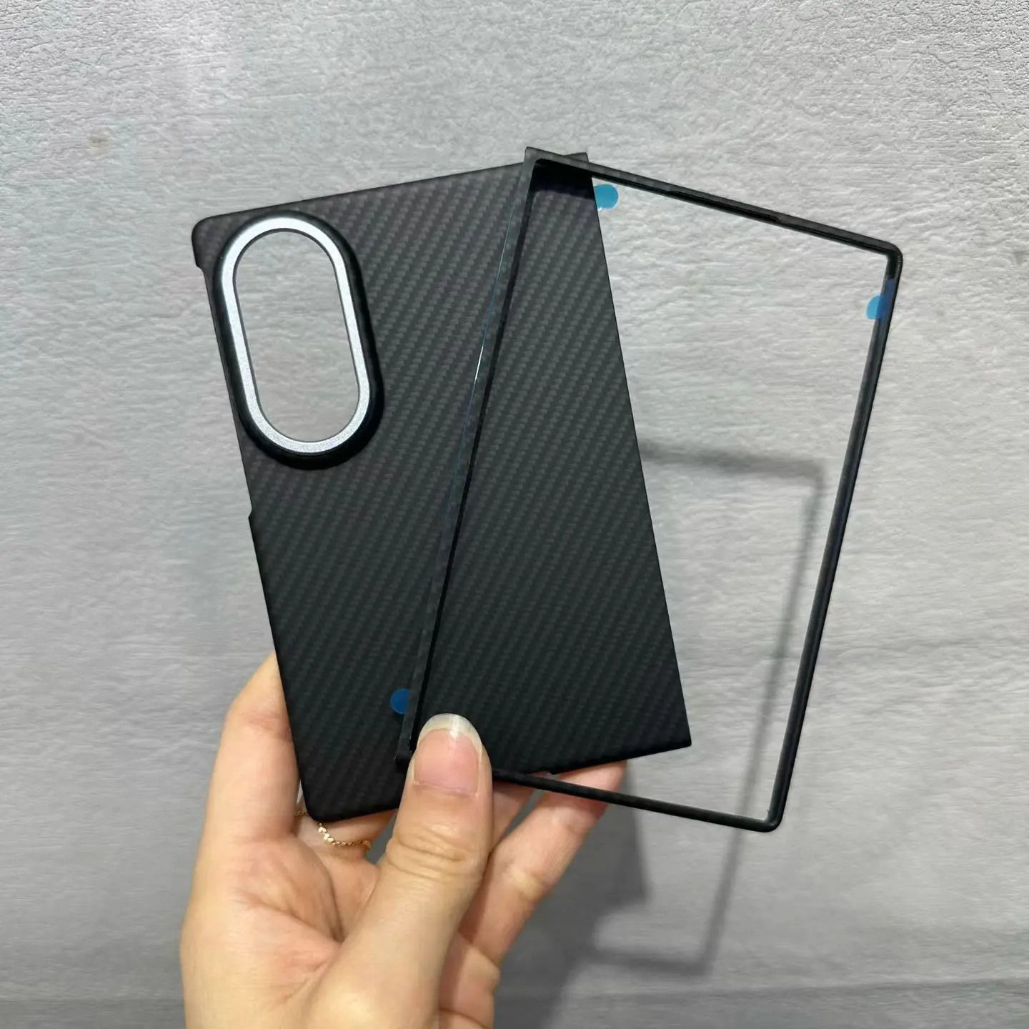 Magnetyczna osłona z włókna węglowego aramidowego, ultracienka, lekka, ochronna obudowa do Samsung Galaxy Z Fold 8, szeroka, drobnoziarnista osłona z włókna węglowego. — zdjęcie produktu 5