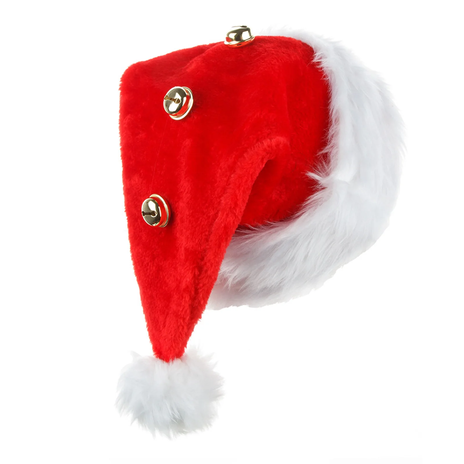 大人用子供用クリスマスサンタ帽子、ベルやホットスタンプで飾られたクリスマスヘッドウェア、クリスマスコスチュームアクセサリー