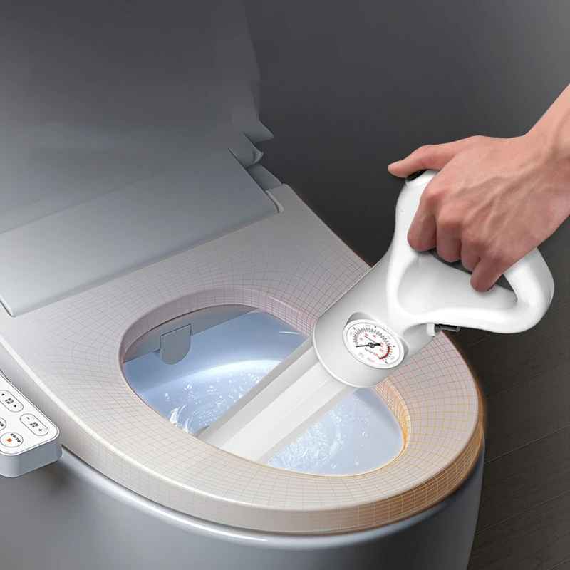 

Плунжер для унитаза, разблокировщик дренажа, мощное ручное пневматическое дренажное оборудование, применяемое на кухне, ванной, забитых трубах. (Белый)