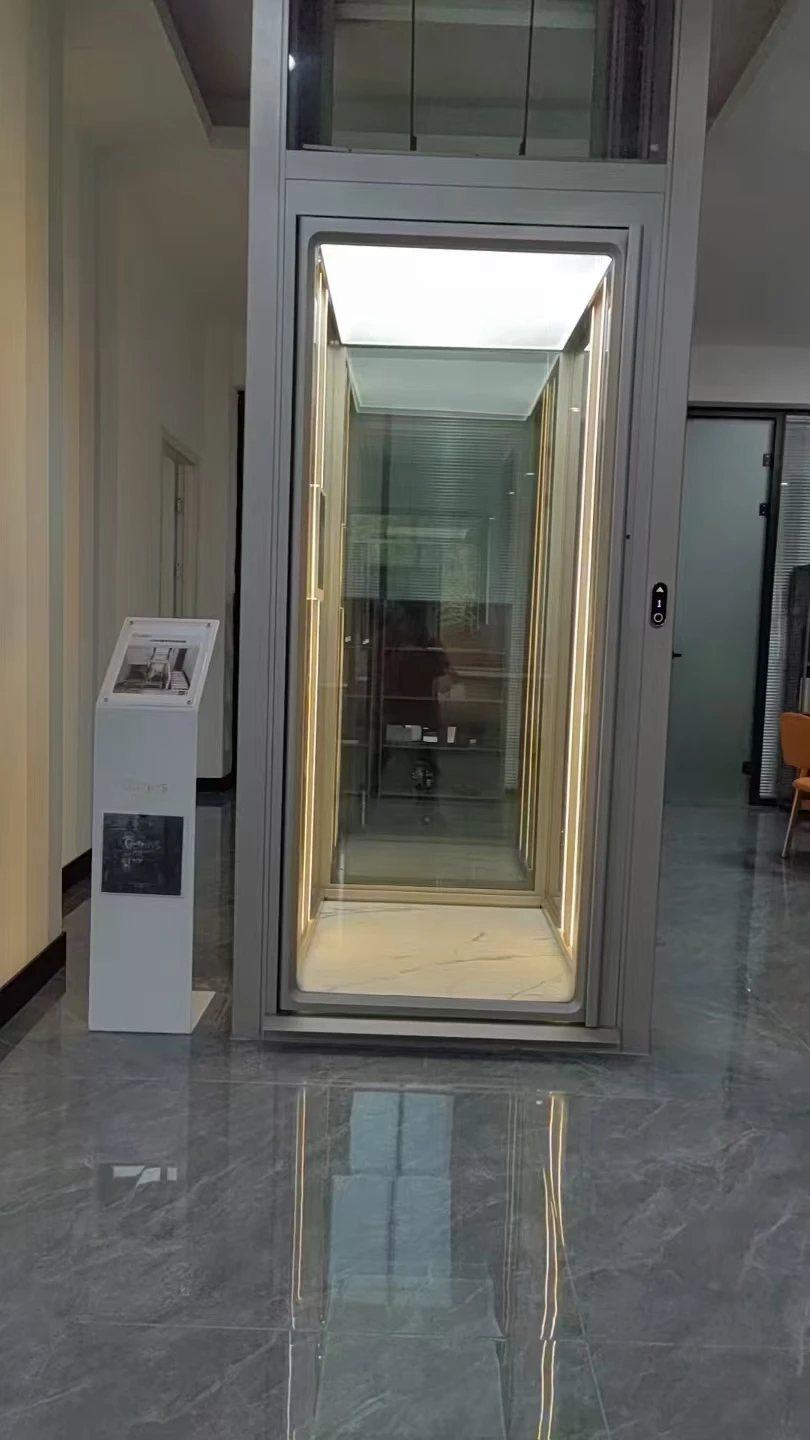 320kg Mini Home Lift Platform Modern Design 2 3 4 Floor Staircase Elevador for Villas PVC Driven by AC