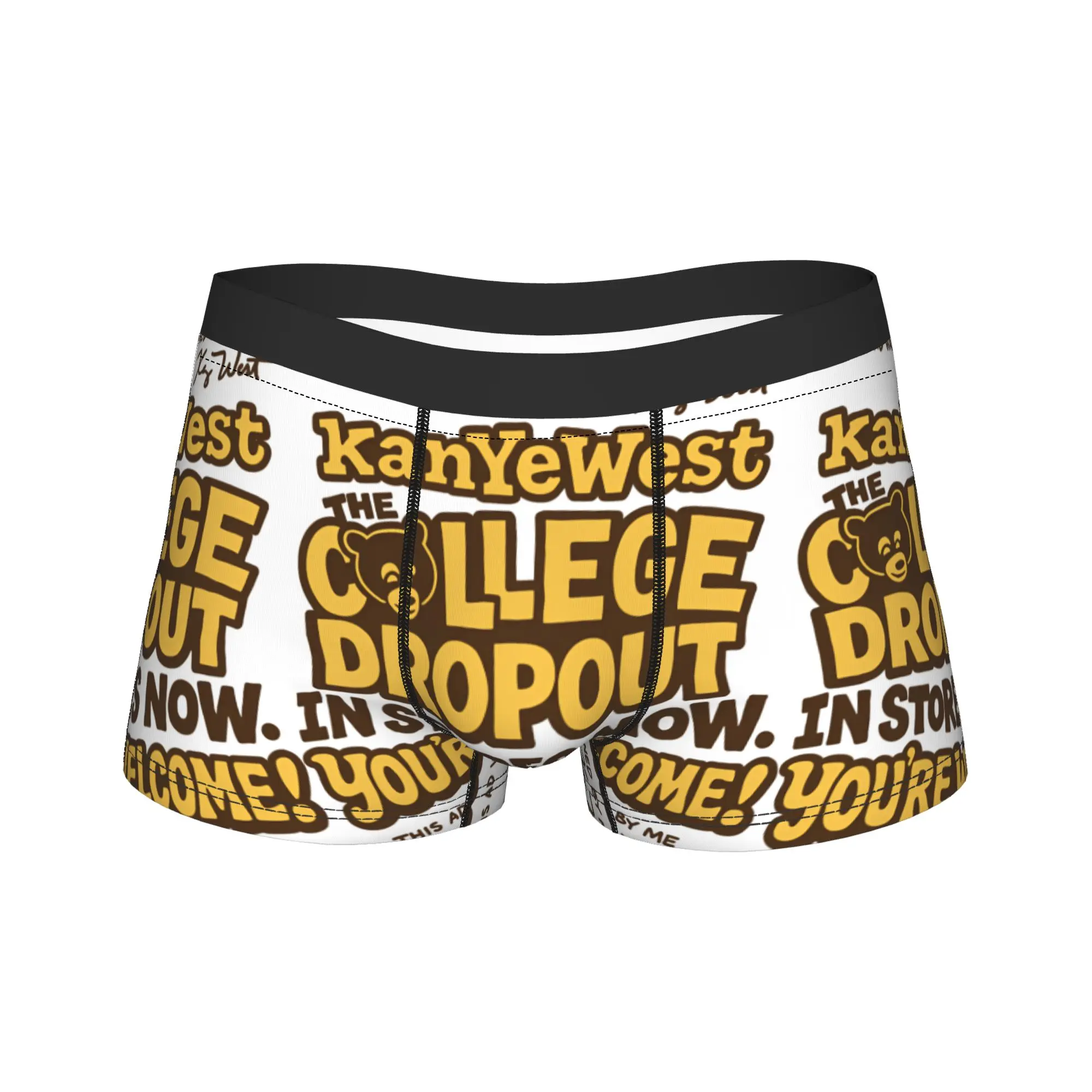 

Kanye West Underwear SInger Pattern Boxershorts High Quality Male Panties Elastic Shorts Briefs Gift Idea