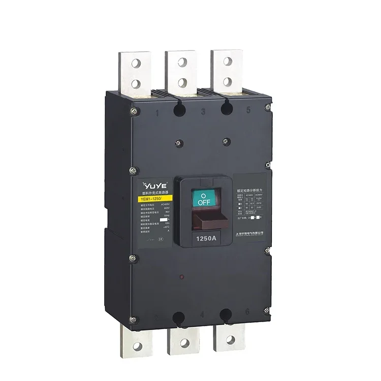 YUYE Factory Direct Sale 63A~1250A 3P 4P Circuit Breaker Moulded Case MCCB Type CM1250 ampers