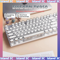 EWEADN TK950 Wireless Punk Typewriter Mechanical Keyboard Tri-Mode Gaming Office Ergonomic Esport Laptop PC Office Accessories