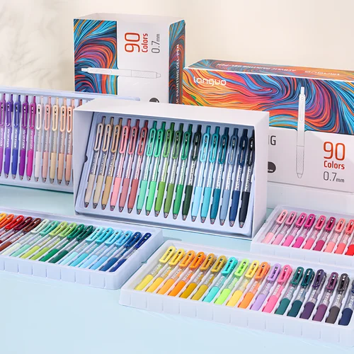 Imagen 1 del producto Bolígrafo de Gel de pintura acrílica con Clip, punta retráctil de 0,7mm, bolígrafos de tinta de gran capacidad, para diario, tarjetas, bricolaje, colorear, garabatos, Color apilable