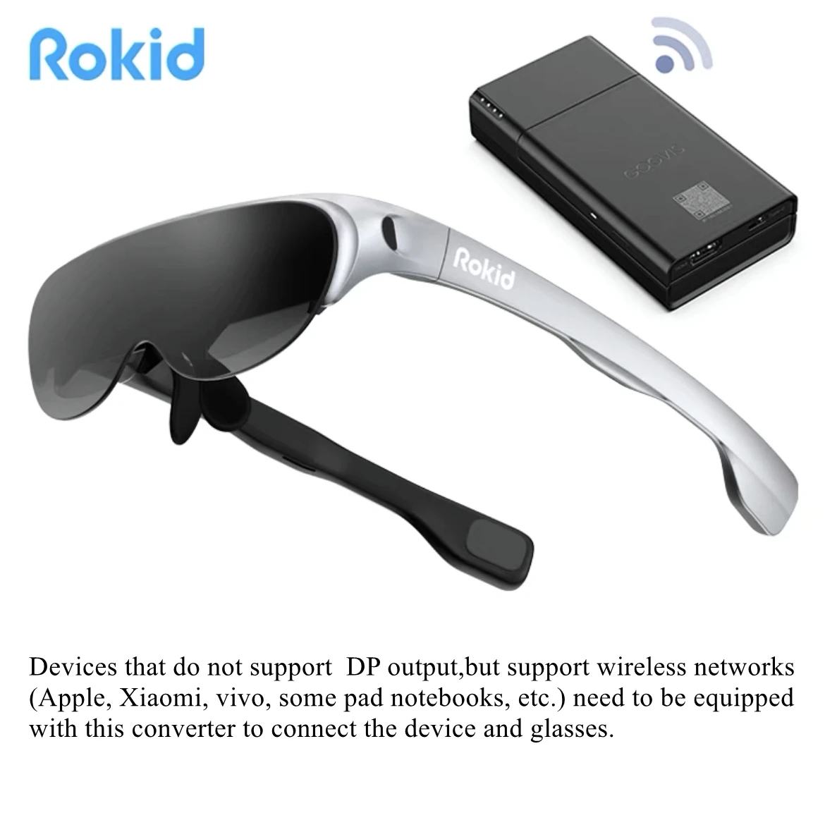 Rokid Air AR Glasses Portable AR Glasses with 120'' Virtual Screen & Voice Control AI Compatible with All Devices