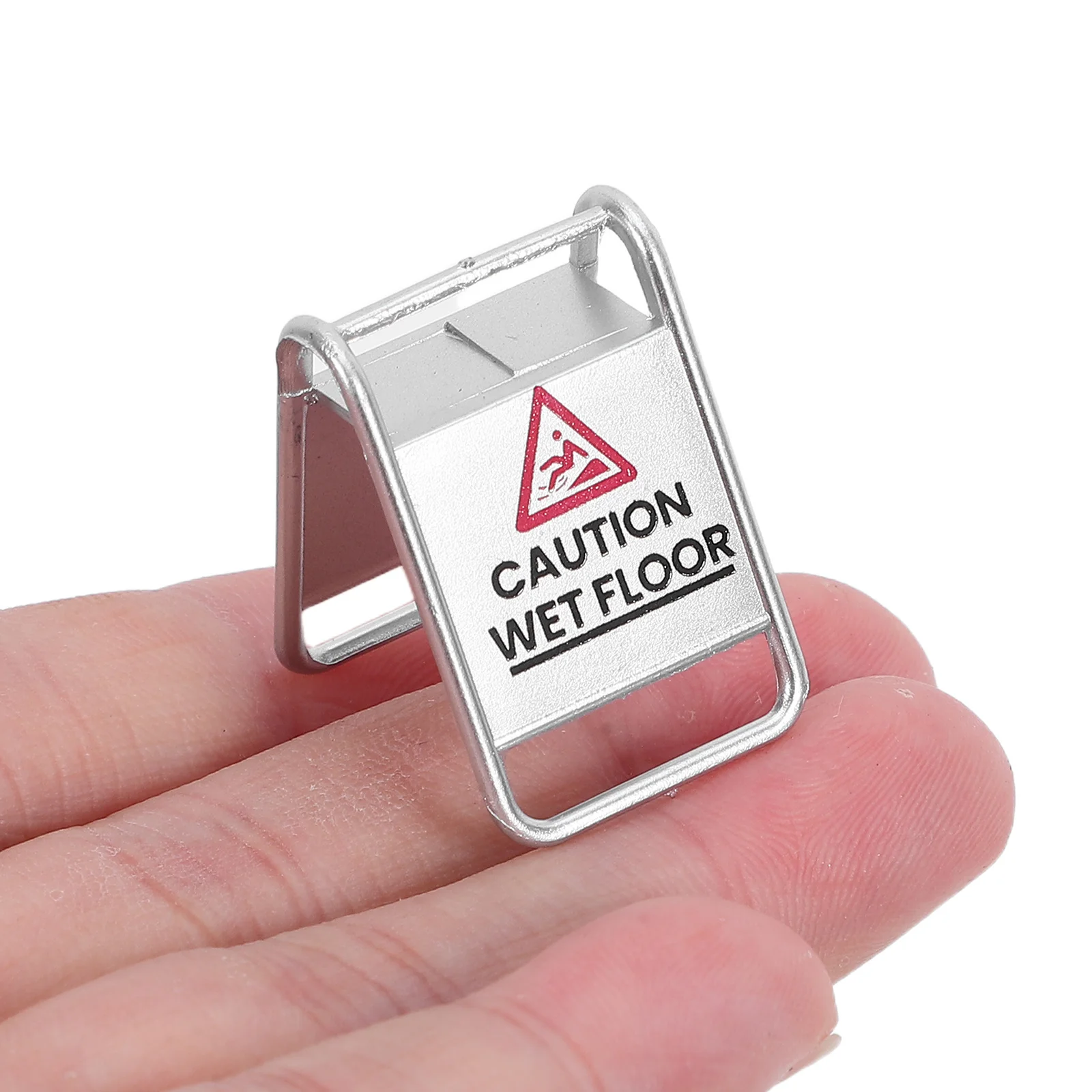 10 Uds. Señal de suelo húmedo en miniatura, precaución realista, advertencia resbaladiza para accesorios de casa de muñecas, Mini señales de seguridad, Hada Diorama