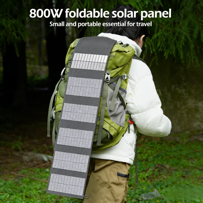 800W Faltbares Solarpanel Batterieladegerät 5V Solarzelle USB Solar-Falttasche Powerbank für Handy Camping Notfall