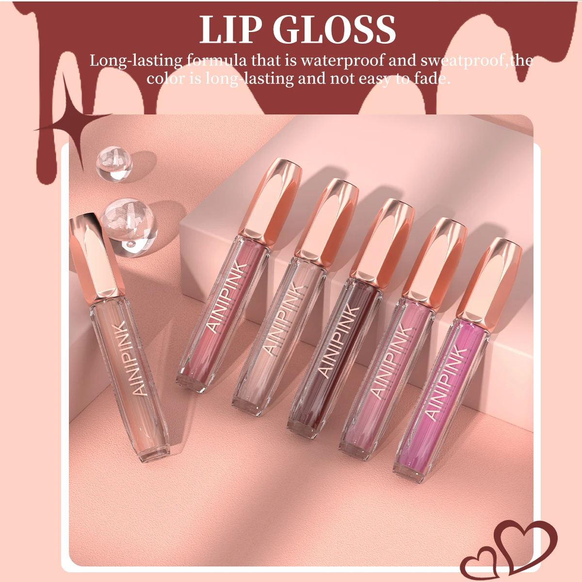 AINIPINK Soft Matte Liquid Lipstick - 8 Vibrant Nude & Bold Shades, Long Lasting Waterproof Lip Gloss, Smudge-Proof Non-Fading Velvet Lip Glaze for Women’s Everyday Makeup