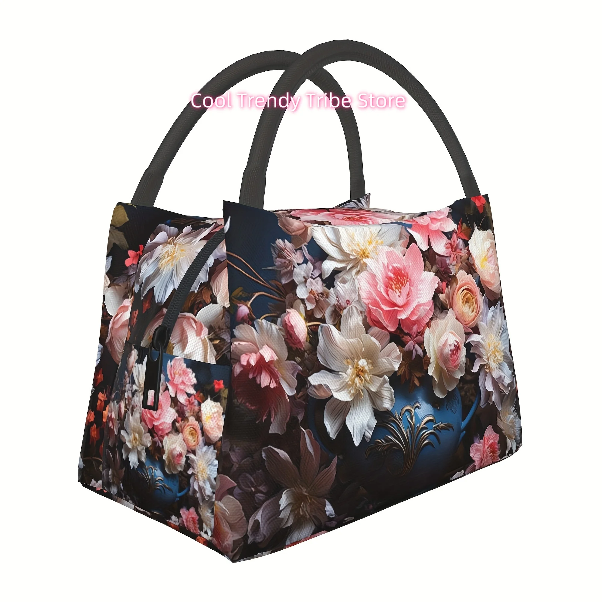 Fresh Flowers/Portable Reusable Cooling Bag/Insulated Bag/Insulated Lunch Bag/  for Camping, Picnics, and Beaches/Suitab