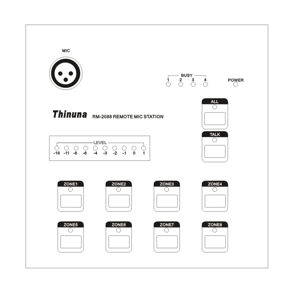 LM-2088A Public address system Audio Matrix remote Wall Control Panel for PX-2000 8x8 audio matrix