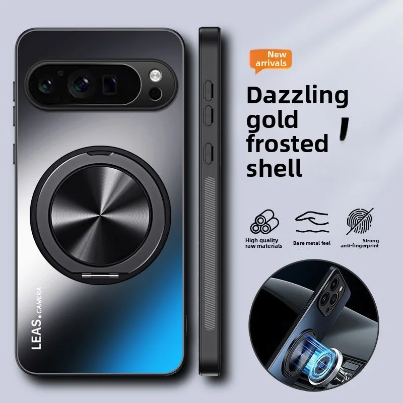 Für Google Pixel 10 Pro XL Fall Harte Matte Ring Stehen Magnetische Schutzhülle Zurück Abdeckung Fall Für Google Pixel 10 9 8 7 Pro Shell