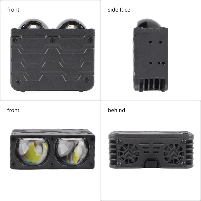 Waterproof 12V 24V Car Led Grille Light Fog Light Two Lens White Light 6000K High Low Beam for Off Road Truck SUV