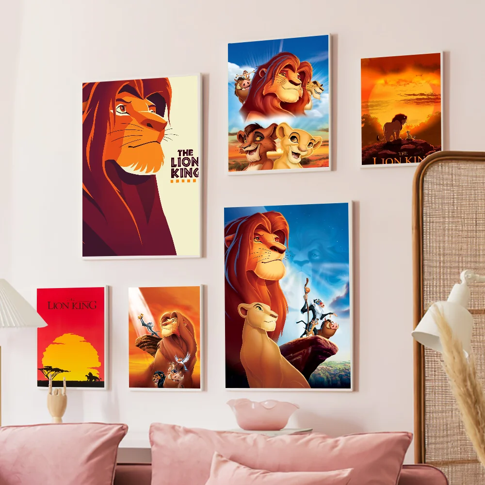 T-the L-lion-Kings Vintage Posters Sticky Retro Kraft Paper Sticker DIY Room Bar Cafe Stickers Wall Painting