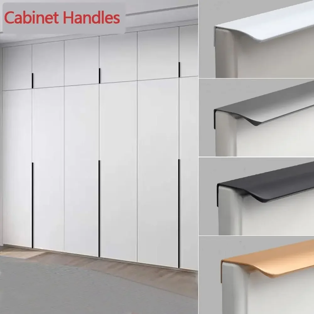 High End Cabinet Handles Kitchen Hardware Simple Door Knobs Accessories Aluminum Alloy Cabinet Handle Household