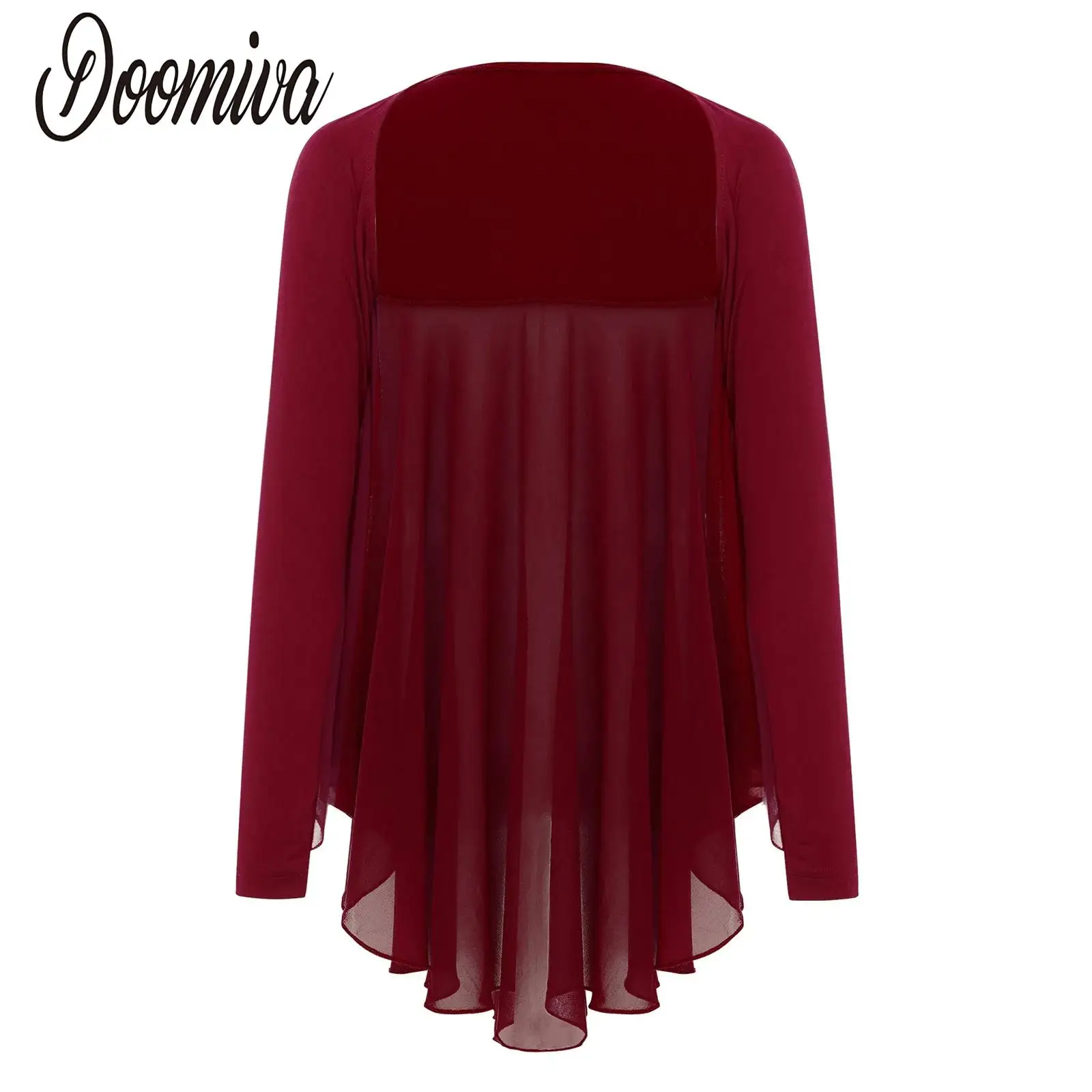 

Kids Girls Praise Worship Shirt Coat Lyrical Dance Tops Open Front Irregular Hem Drapey Angel Wing Shrug for Stage Performance