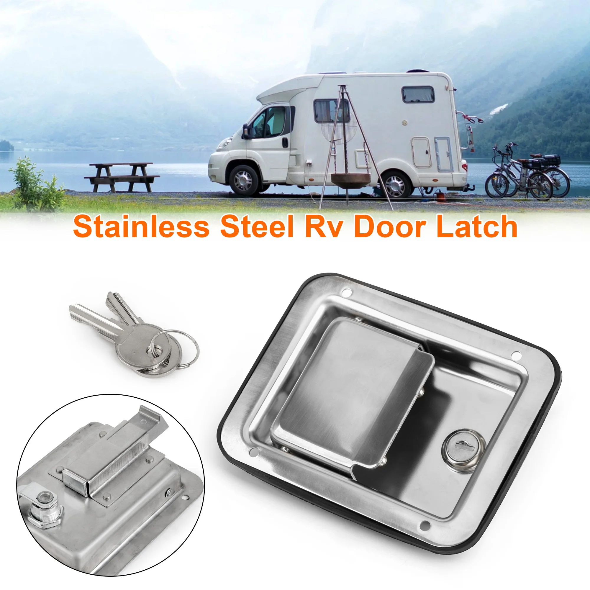 Accessories Bus Handle Lock Truck Toolbox Latch Stainless Steel Cabinet Door Lock With Keys  Marine Pickup Yacht Boat Cupboard